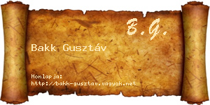 Bakk Gusztáv névjegykártya
