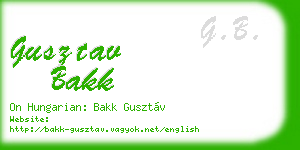 gusztav bakk business card